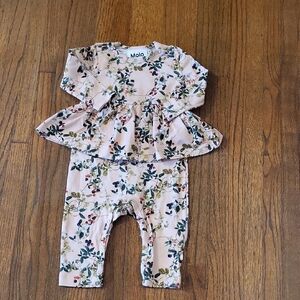 Molo Floral Romper - Pink and Green
